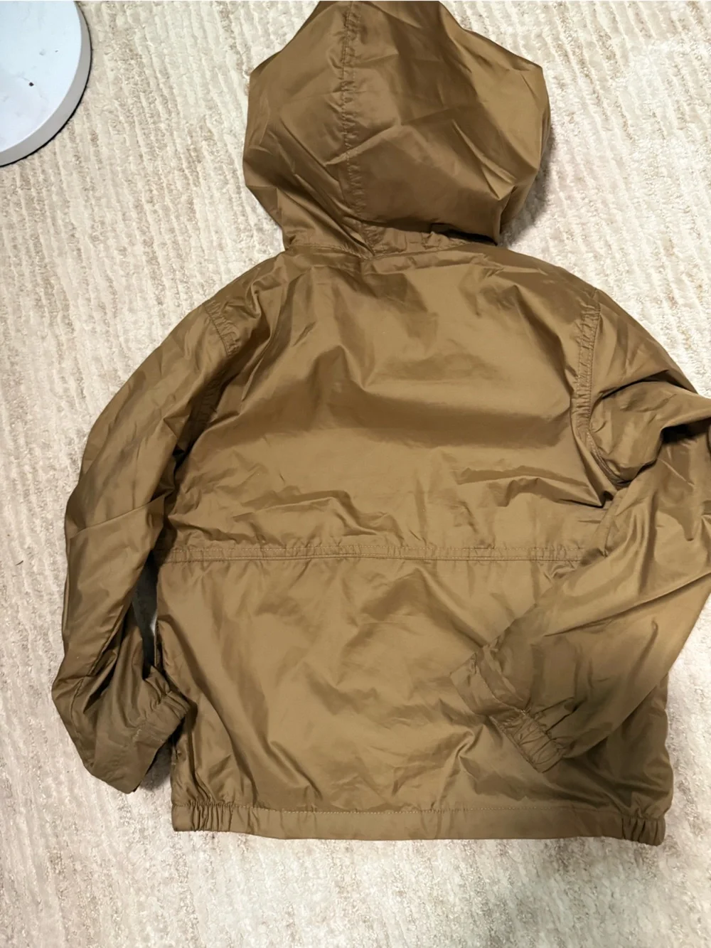 Columbia Tan Hooded Windbreaker Jacket fleece lined XS